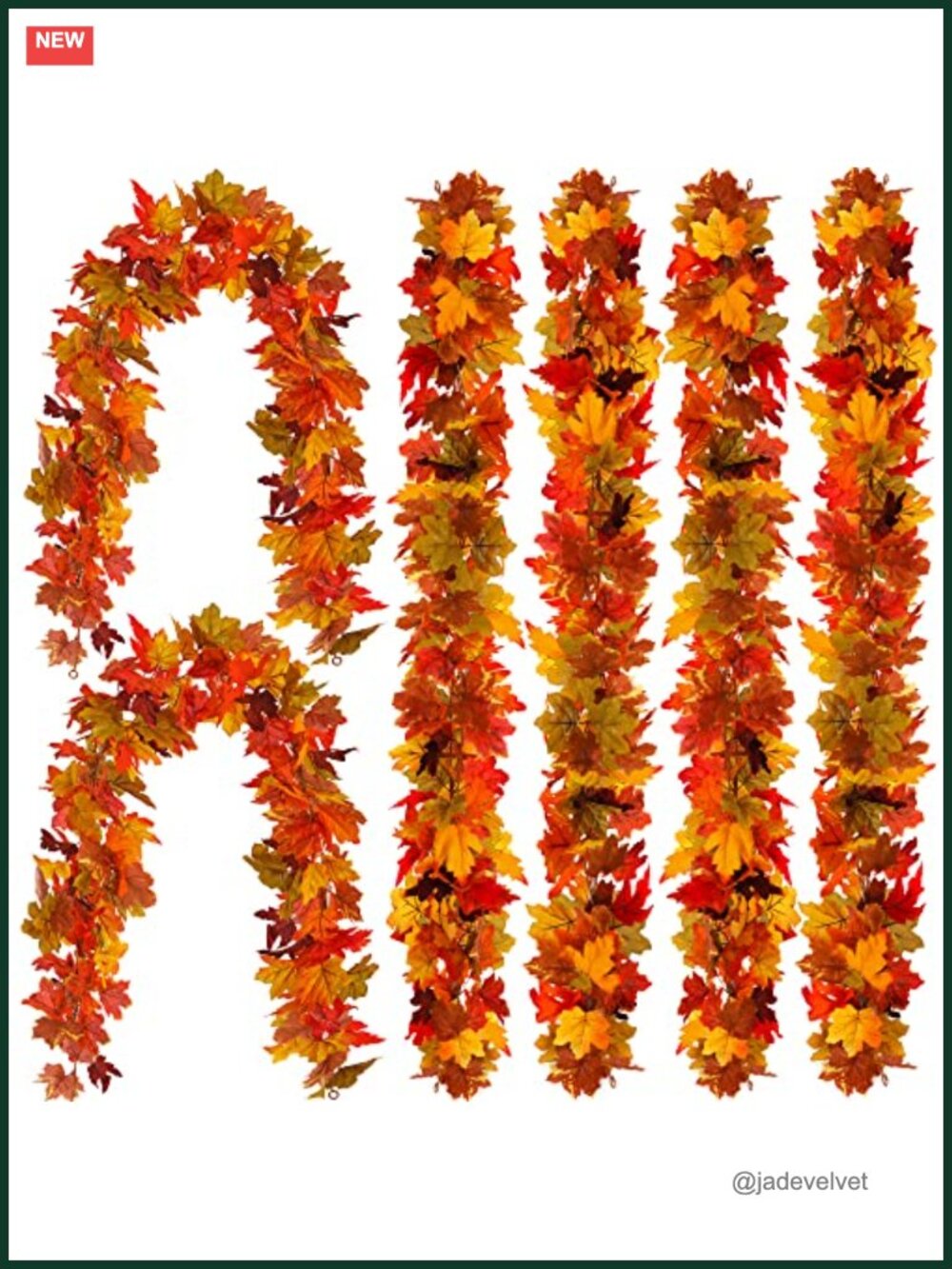 6PCS Artificial Maple Leaf Garland 5.6Ft Fall Thanksgiving Decor Silk